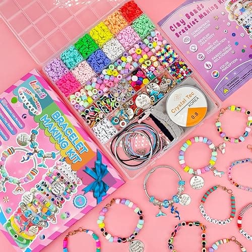 leitait Girls Toys Bracelet Making Kit -3400pcs Charm Jewelry Making Kit Supplies,Unicorn/Mermaid Crafts Birthday Christmas Gifts for Girls Ages 5 6 7 8 9 10 11 12 Years Old thumbnail 2