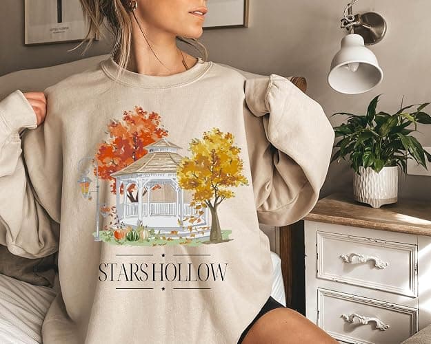Stars Hollow Sweatshirt, Cozy Fall Season Long Sleeve Sweater for Gilmore Girls Lovers, Ideal for Enjoying Coffee thumbnail 3