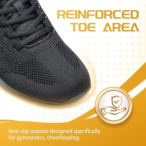 ZVC Cheer Shoes White Cheerleading Shoes for Women Cheer Sneakers Youth | Comfortable Breathable Flexible Cheer Competition Athletic Training Dance Tennis Shoes thumbnail 4