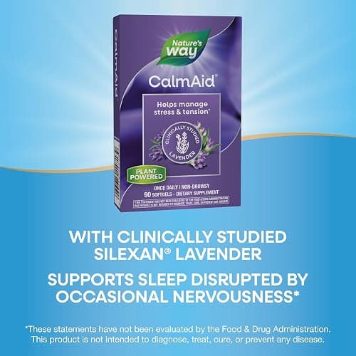 Nature's Way CalmAid, Helps Manage Stress and Tension*, Clinically Studied Lavender, Non-Drowsy, 90 Softgels thumbnail 4
