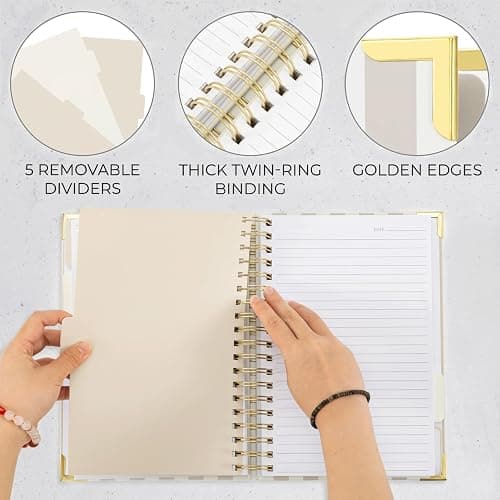 Aesthetic Thick Spiral Notebook With Tabs - Premium Journal For Women Size B5 - College Ruled Note Book With 300 Lined Pages and Dividers - Perfect For Writing And Staying Organized at Work or School thumbnail 6