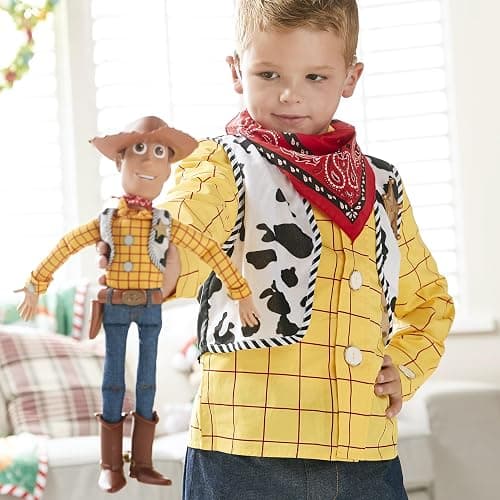 Disney Store Official Action Figure interattiva parlante di Woody, Toy Story, 39 cm, Pupazzo di Cowboy con Un repertorio di 15 Frasi in Inglese, interagisce con Altri Personaggi, dai 3 Anni in su thumbnail 4