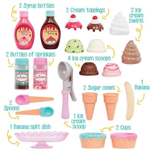 Battat – Play Circle – Toy Food – Ice Cream Set – Kitchen Accessories for Kids – Pretend Play – Sweet Treats Ice Cream Parlour – 3+ Years(21 Pieces) thumbnail 4