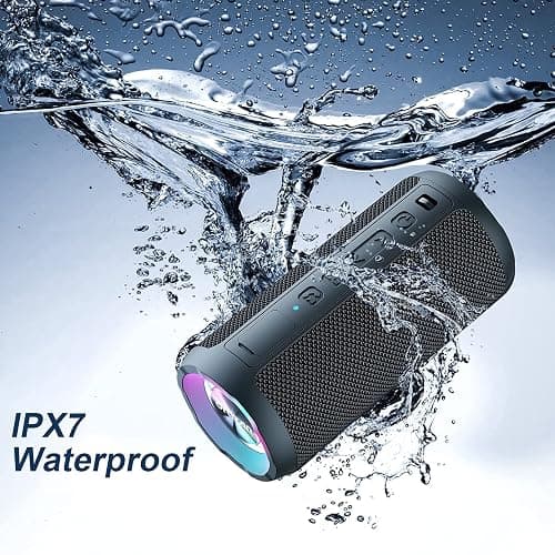 Ortizan Bluetooth Speaker, Portable Wireless Bluetooth Speakers With Led Light, Louder Volume & Enhanced Bass, IPX7 Waterproof, 30H Playtime, Durable Loud Outdoor Speaker for Travel, Sport thumbnail 2