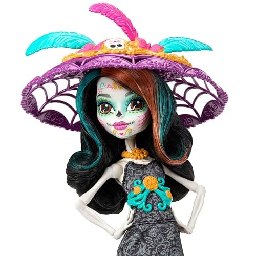 Monster High Doll, Skelita Calaveras Día De Muertos 2024 Howliday Collectible with La Catrina Hat, Papel Picado Dress, and Displayable Packaging thumbnail 2