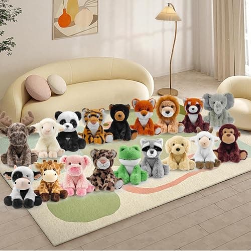 Plush Lamb Sitting Toys Stuffed Animal, Realistic Sheep Stuffed Animal Toy Characters Stuffed Filled in Limbs 8.5 Inch Soft Huggable for Kids with Stuffed Animals Easter Baptism Gift for Girls Boys thumbnail 5