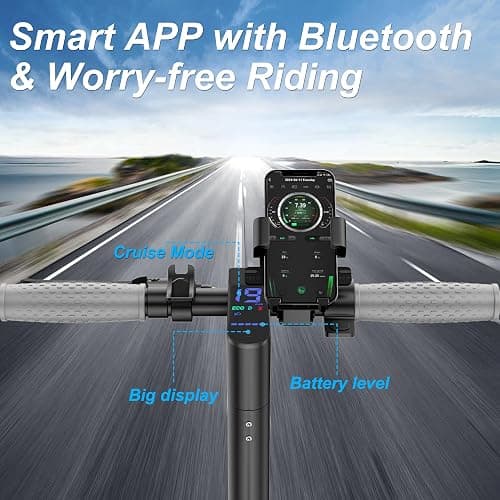 Roinside Electric Scooter- 8.5"/10''/14'' Tires, Up to 19/22MPH, 350W/500W Motor, Max 12/16/21/23/27/62Miles Long-Range Foldable Escooter for Adults Adults Scooter with Double Braking System, App thumbnail 4