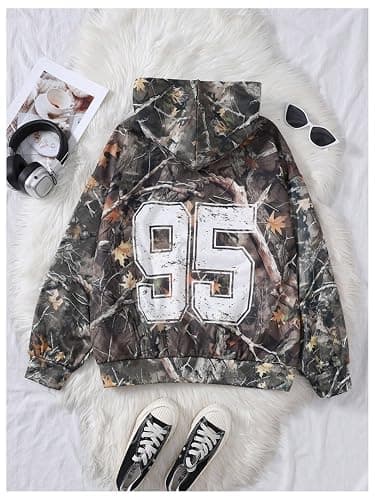RoseSeek Girl's Number Camo Hoodies Long Sleeve Oversized Sweatshirts Hoodie Pullovers Streetwear Trendy thumbnail 5