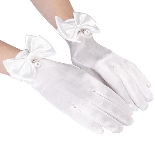 Ayliss Women Bridal Wedding Gloves Satin Short Opera Party 1920s Fancy for Special Occasion Dress Formal Dancing Cosplay thumbnail 2