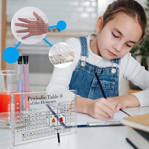 UKKROA - Periodic Table with Real Elements Inside - 83 Kinds of Real Elements & Acrylic Display Stand, for Science Lovers, Students Chemistry Chart Tools, Gifts and Crafts Decoration (5.9" x 4.5") thumbnail 6