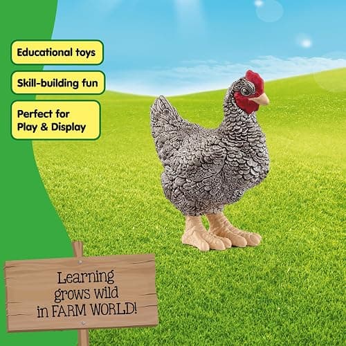 Schleich Farm World - 2" Plymouth Rock Chicken Toy for Kids. Realistic, Hand-Painted Farm Animal Toys for Boys and Girls. Fun Figure for Screen-Free Learning for Children and Toddlers Ages 3+ 13997 thumbnail 5
