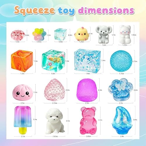 25pcs Squishy Kit, Cute Squeeze Toys Box Set,Gumdrop,Bear,Popsicle Multi Shapes Squishy Fun Box,Stress Balls for Adult, Classroom Prizes, Party Favors & Goodie Bags Stuffers for Ages 4-8 8-12 thumbnail 3