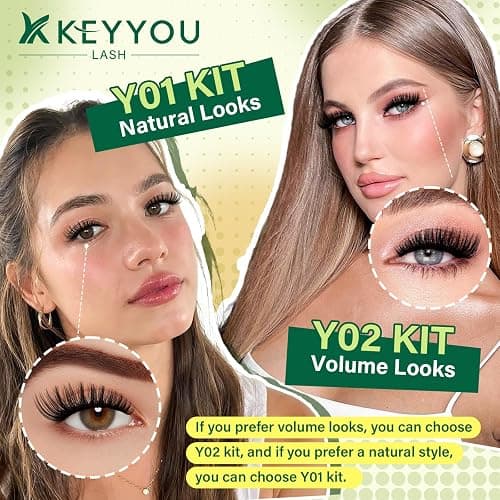 KEYYOU Lash Clusters Kit Natural Wispy DIY Lash Extension Kit 144pcs Lash Clusters Eyelash Extension Kit with Mascara Brush Bond and Seal Glue Remover Applicators Brush for Lash Extensions (Y01 Kit) thumbnail 4