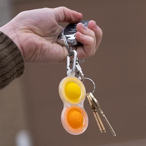 Fat Brain Toys Simpl Dimpl Clear 3 Pack - Popping Fidget Keychains, Kids & Adults thumbnail 5