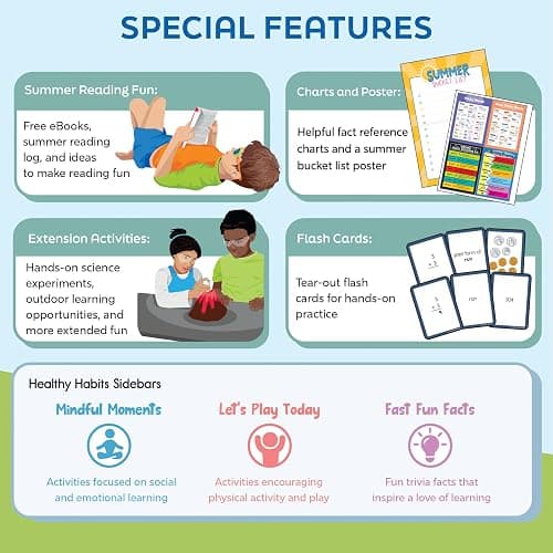Summer Bridge Activities 5th to 6th Grade Workbooks All Subjects, Middle School Books With Math, Language Arts, Reading Comprehension, Science, Social Studies, Fitness, Flash Cards, and More thumbnail 5