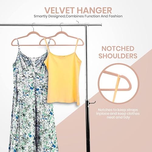 Utopia Home Velvet Hangers 20 Pack - Non-Slip Clothes Hanger Pink with 360 Degree Rotatable Hook - Heavy Duty Coat Hanger - Pants Hangers - 20 - Pink thumbnail 5