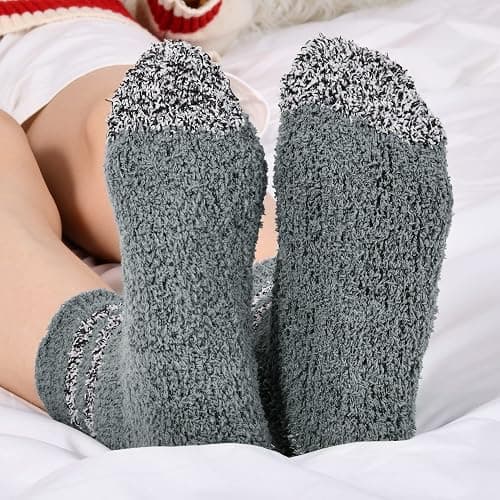 Trifabricy Fuzzy Socks for Women, Fuzzy Socks Cozy Slipper Sock for Women, Women's Winter Ultra Soft Warm Fuzzy Sleeping Sock thumbnail 5