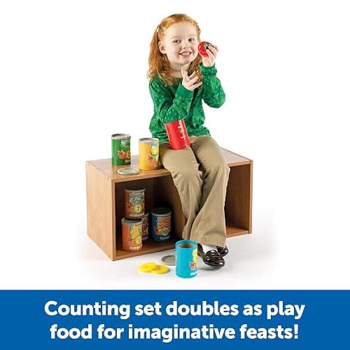Learning Resources One to Ten Counting Cans - 65 Pieces, Ages 3+, Toddler Activities, Preschool Pretend Play, Supermarket Food Toys thumbnail 4