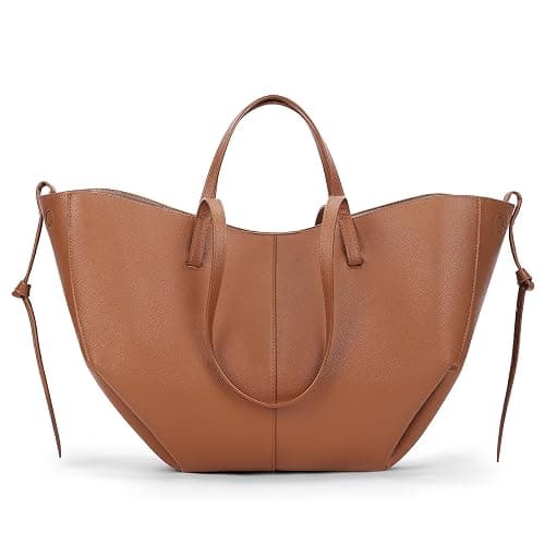 TIAASTAP Tote Bag Kunstleder Handtasche Damen Groß Shopper Tasche Elegante Schultertasche Gross Umhängetasche Henkeltaschen Shopper Bag Handbags Tragetasche Beuteltasche für Einkaufen Reisen - Braun Groß - Image 1