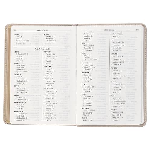 KJV Holy Bible, Compact Vegan Leather Red Letter Edition - Ribbon Marker, King James Version, Taupe (KJV Compact Editions) thumbnail 6