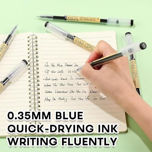 RIANCY Japanese Style Black Gel Ink Pens, 0.35mm Extra Fine Point, No Smudge Quick Drying, Japanese Ink Pen for Journal Planners, Thin Notebook Paper, Office School Supplies, 12 Pack, Writing Drawing thumbnail 3
