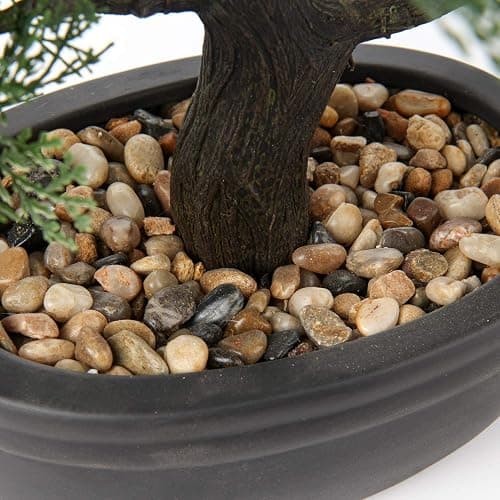Artificial Bonsai Tree Juniper Faux Plants Indoor Small Fake Plants Decor with Ceramic Pots for Home Table Office Desk Bathroom Shelf Bedroom Living Room Farmhouse Decorations - 14" Pine thumbnail 5