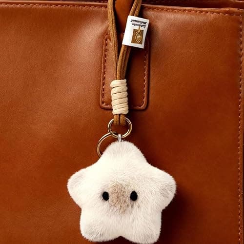 Hoheng Cute Plush Keychain Plush Purse Charms for Handbags Cute Fuzzy Keychain Soft Cloud Bag Charm White Jewelry Gifts thumbnail 2