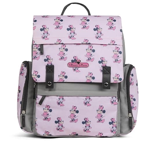 Disney Diaper Bag Backpack with Changing Pad Minnie Mouse – 16” Nylon Baby Bag for Parents, Insulated Bottle Holders, Multiple Storage Pockets thumbnail 2