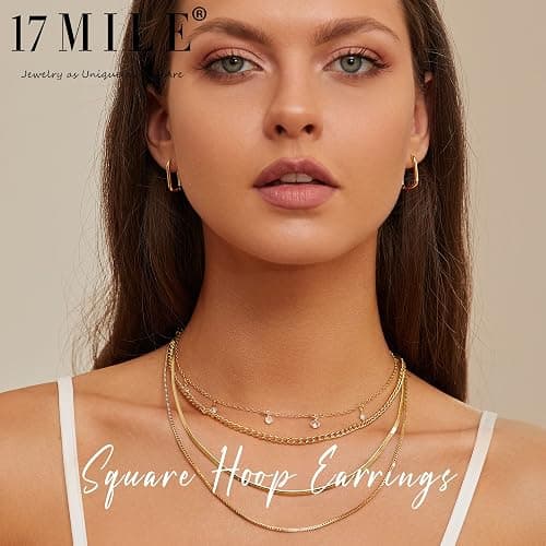 Hoop Earrings Set for Women, 6 Pairs 14K Gold Plated Lightweight Hypoallergenic Chunky Open Twisted Hoops Earrings Pack Jewelry thumbnail 5