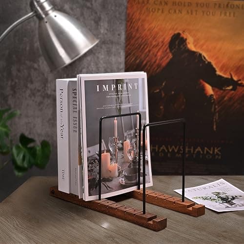 Yorkmills Vinyl Record Storage, Display Up to 50 LP Albums DVDs CDs, Solid Wooden Vinyl Record Holder with Stainless-Steel lp Storage Boxes shelf Stand Case, Record Stand for Home Desktop Decor thumbnail 7