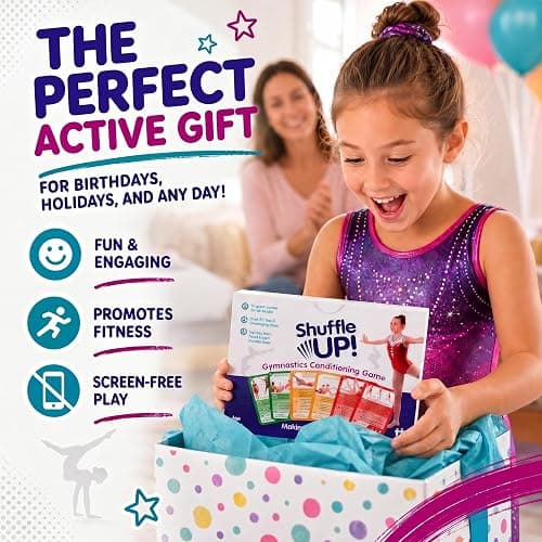 Shuffle Up Gymnastics Game - 70+ Skills, Gymnastics Equipment Gift for Girl thumbnail 8