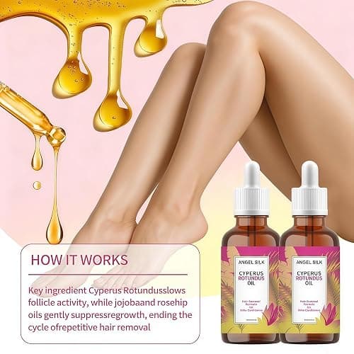 Cyperus Rotundus Oil, 60ml Natural Cyperus Rotundus Oil For Hair Removal Formula, Moisturizing & Soothing Cyperus Oil For Reducing Body Hair Growth, Silky Smooth & Confdence, All Skin Types thumbnail 7