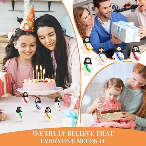 nedeqi 100 PCS Little Jesus Figures, Mini Jesus Figurines in Bulk, Tiny Pocket Rubber Jesus Love You Figure for Religious Party Favors, Sunday School, Baptism Gift, Easter Egg Stuffers (100) thumbnail 6