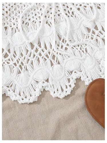 SHENHE Girl's Swimsuit Coverup Crochet Skirt Cover Up for Swimwear Hollow Out Beach Skirt thumbnail 4