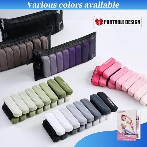INDEPANDIA Wrist & Ankle Weights for Women and Men, 2lbs/4lbs Pairs Adjustable Silicone Weighted Bangles for Arm & Leg Workouts, Perfect for Pilates, Barre, Yoga, Walking & Home Fitness 24055 thumbnail 7