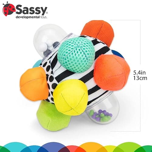 Sassy Developmental Bumpy Ball, Easy to Grasp Bumps Help Develop Motor Skills, Ages 6+ Months thumbnail 3