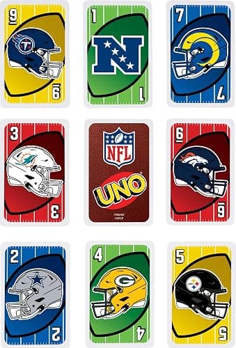 Mattel Games UNO NFL Card Game in Storage Tin Box for Kids, Adults, Parties & Travel with NFL Team Logos & Special Rule (Amazon Exclusive) thumbnail 6