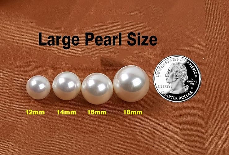 EFTKOY 18K Gold Plated 925 Sterling Silver Shell Pearl Stud Earrings,Hypoallergenic to Sensitive Ears thumbnail 7