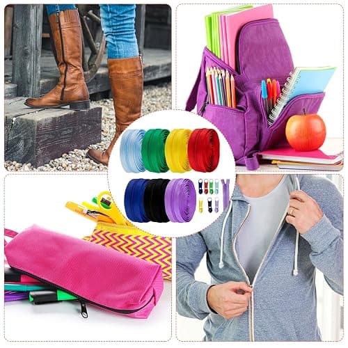WILLBOND 60 Yards 20 Pcs Sewing Zippers Bulk #5 Nylon Coil Zippers 20 Color Assorted Zipper for Sewing with 200 Zipper Sliders for DIY Tailor Bags Purses Crafts Supplies (Various Color) thumbnail 6