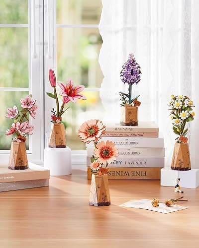 Rowood 3D Puzzles for Adults,DIY Wooden Cherry Blossom Bonsai Tree Botanical Collection Building Craft Kits for Women,Christmas/Birthday Gift- Sakura thumbnail 2
