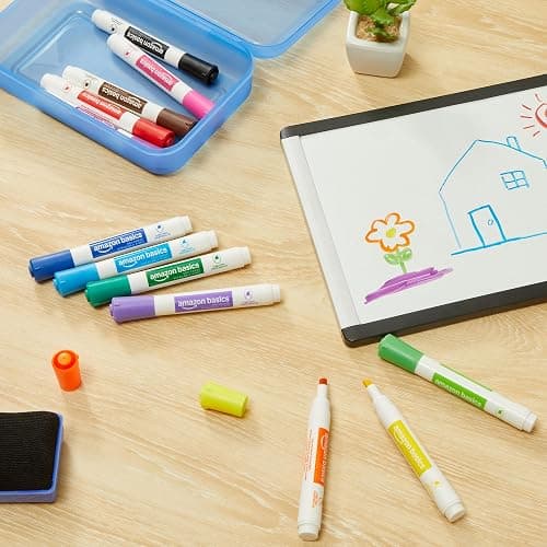 Amazon Basics Low-Odor Dry Erase Whiteboard Markers, Chisel Tip, 12 Assorted Colors, 36 Count thumbnail 2