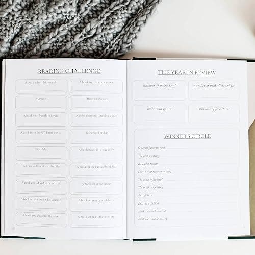 Duncan & Stone Reading Journal for Book Lovers, Daily Log, Teal, 120pg | Linen-bound 120-page reading log to track books read & reviews; an ideal book lover & reader gift for women thumbnail 8