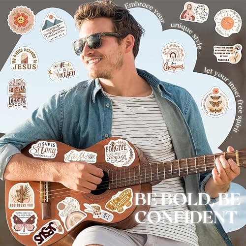 Boho Bible Verse Stickers - 50Pcs Gift Idea for Christian Bible Quote Jesus Praise Catholic Scripture God Religious Faith Stickers Inspirational Biblical Motivational Verse Adult Kids Boy Girl thumbnail 7