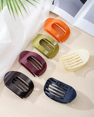Secroma 6 PCS Flat Hair Clips for Women, French Medium Non Slip Claw Clips | Minimalist Glossy Design with Strong Grip for Thick Thin Hair, Keeps Hair Secure for Low Buns, Updos and Everyday Styling thumbnail 7