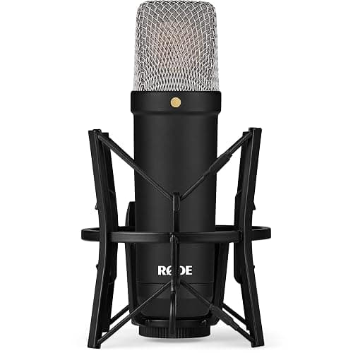 Rode NT1 Signature Series Black Recording Bundle with Focusrite Scarlett Solo Interface, StreamEye Cans50 Headphones, and On-Stage MS7701B Floor Stand — 4 dBA Self-Noise, 48V Phantom Power, Air Mode thumbnail 3
