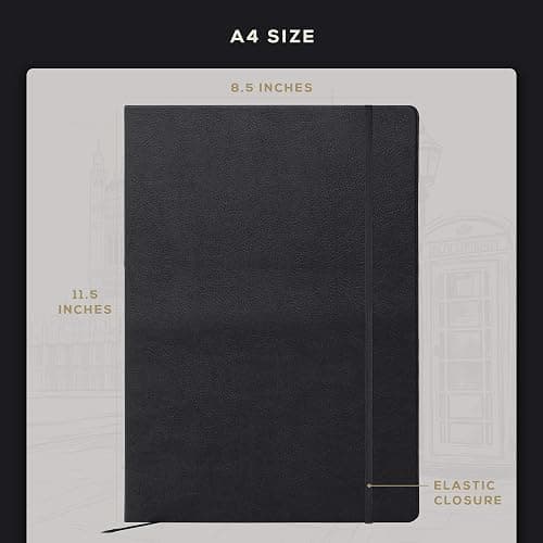 BEECHMORE BOOKS Blank Sheet Music Notebook – A4 8.5x11.5 for Songwriters, Musicians & Composers, 156 Thick 120gsm Pages, 10-Staff Perforated Sheets, Vegan Leather Hardcover, Elastic Closure, Gift Box thumbnail 2