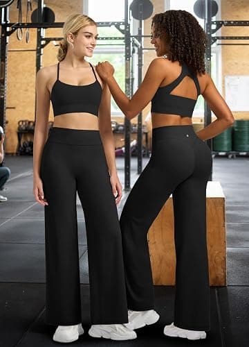 Willit Workout Gym Leggings for Women Straight Leg Bottoms Wide Leg Yoga Pants for Women High Waist Buttery Soft thumbnail 2