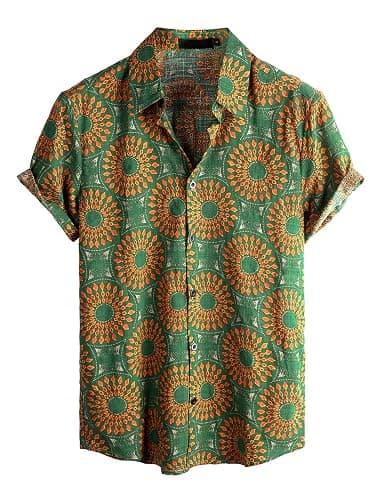 VATPAVE Mens Casual Hawaiian Floral Shirts Short Sleeve Button Down Tropical Shirts Beach Summer Shirts - Image 1