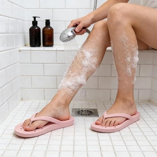 YoveGxlthrea Shower Shoes for Men and Women Arch Support Flip Flops Holes Orthotic Thong Slipper for Beach Pool Bath Gym College Dorm Non-Slip Quickly Dry Sandals thumbnail 2