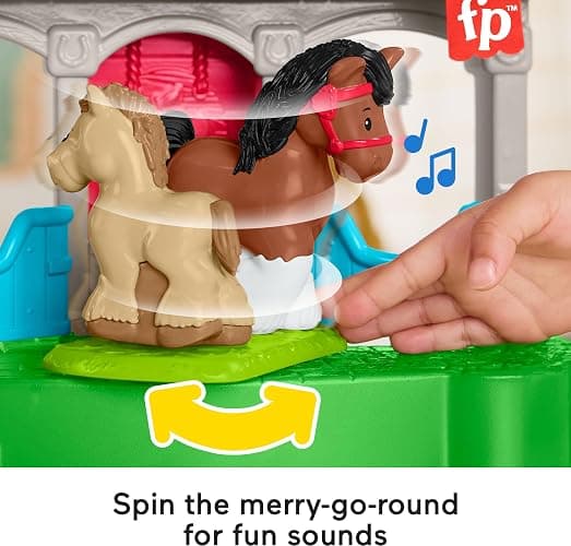 Fisher-Price Little People Toddler Toy Friendly Horses Stable Playset with Sounds, Figures & Accessories for Kids Ages 1+ Years thumbnail 3